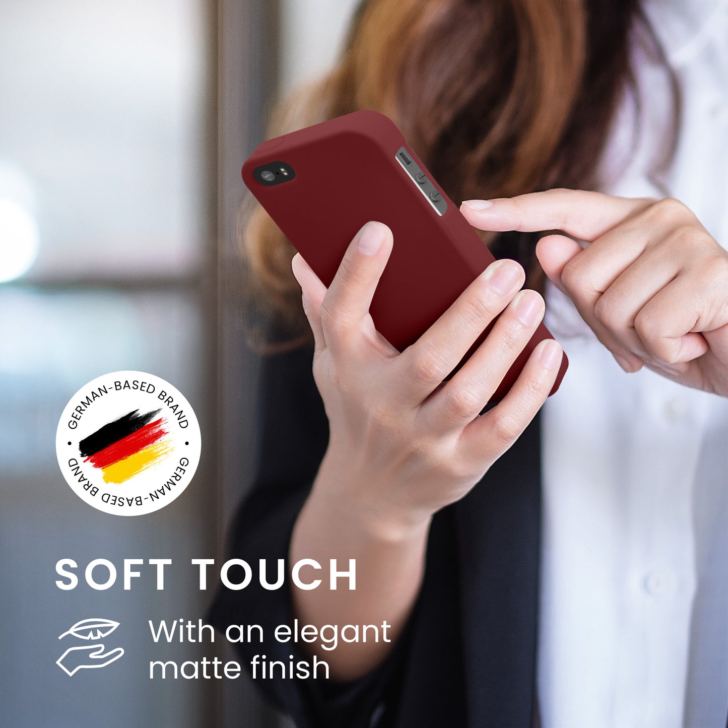 kwmobile Handyhülle für Apple iPhone SE (1.Gen 2016) / iPhone 5 / iPhone 5S Hülle - TPU Case - Kabelloses Laden - Schutzhülle Cover in Bordeaux Violett Bordeaux Violett  