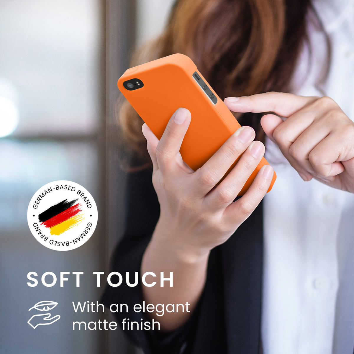 kwmobile Handyhülle für Apple iPhone SE (1.Gen 2016) / iPhone 5 / iPhone 5S Hülle - TPU Case - Kabelloses Laden - Schutzhülle Cover in Fruity Orange Fruity Orange  