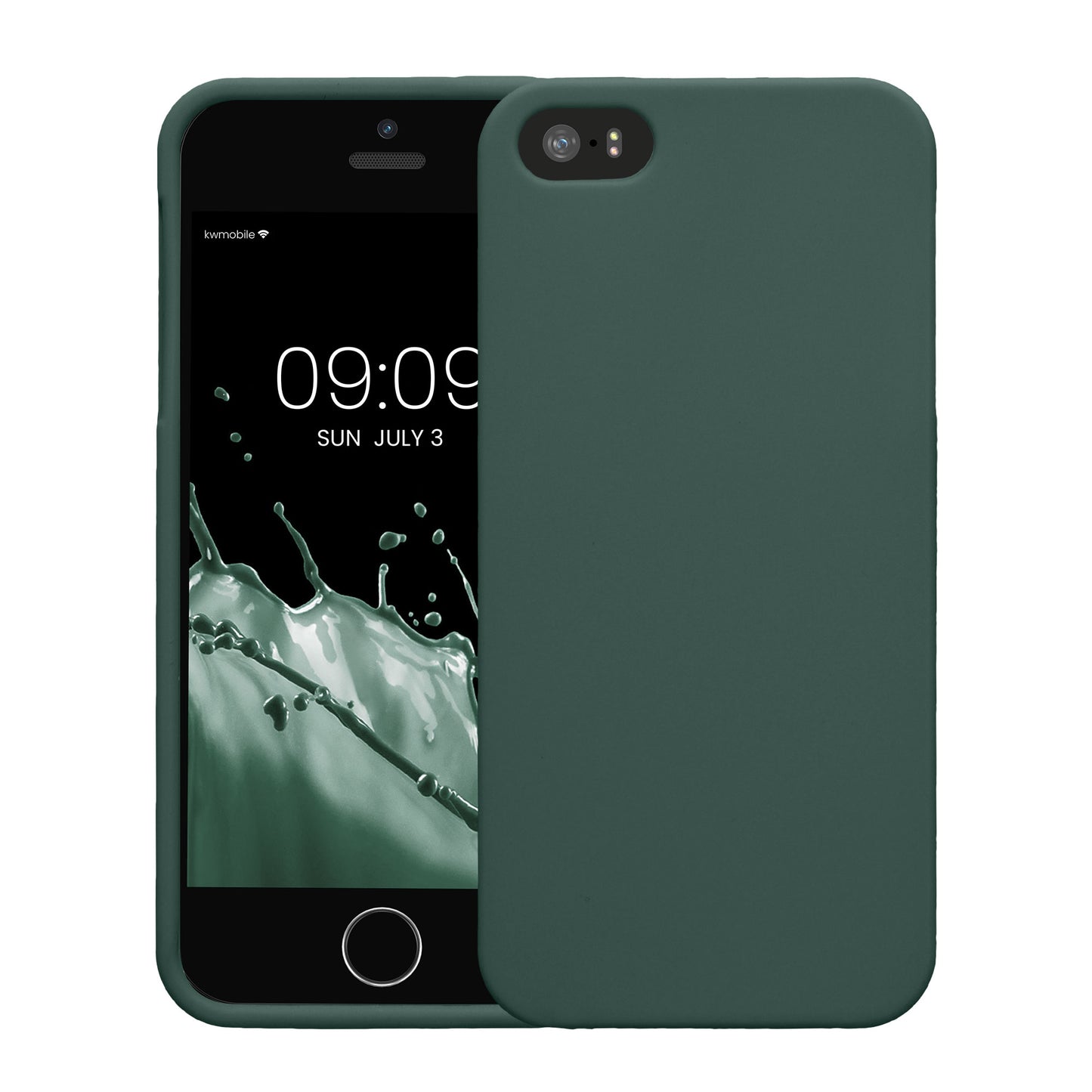 kwmobile Handyhülle für Apple iPhone SE (1.Gen 2016) / iPhone 5 / iPhone 5S Hülle - TPU Case - Kabelloses Laden - Schutzhülle Cover in Blaugrün Blaugrün  
