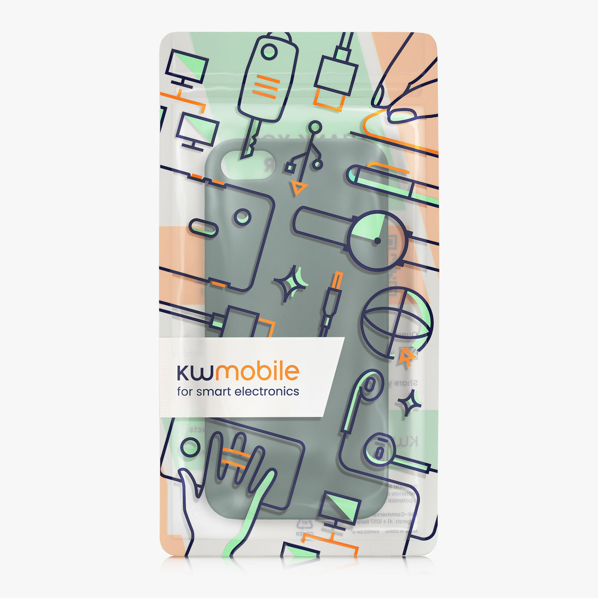 kwmobile Handyhülle für Apple iPhone SE (1.Gen 2016) / iPhone 5 / iPhone 5S Hülle - TPU Case - Kabelloses Laden - Schutzhülle Cover in Blaugrün Blaugrün  