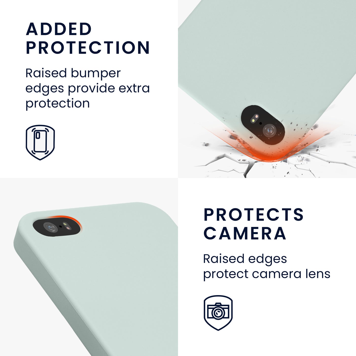 kwmobile Handyhülle für Apple iPhone SE (1.Gen 2016) / iPhone 5 / iPhone 5S Hülle - TPU Case - Kabelloses Laden - Schutzhülle Cover in Cool Mint Cool Mint  
