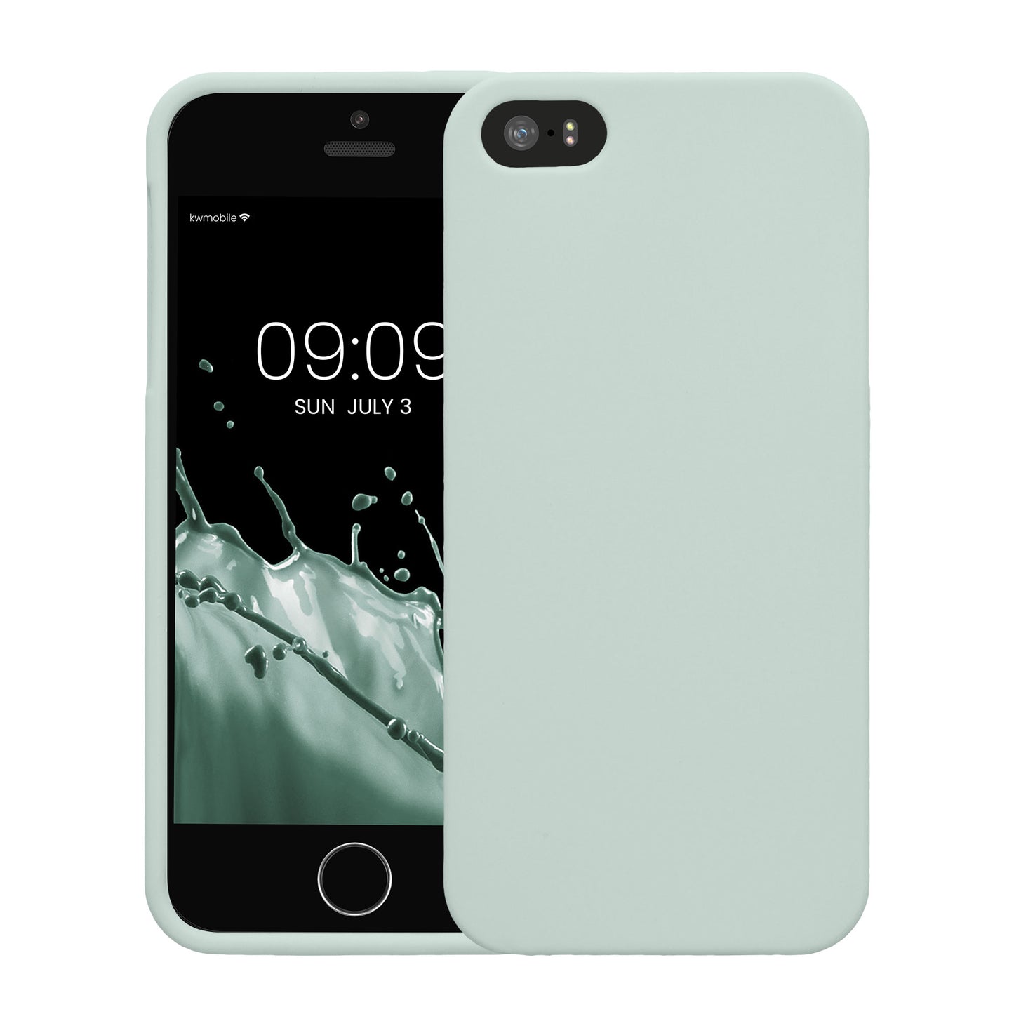 kwmobile Handyhülle für Apple iPhone SE (1.Gen 2016) / iPhone 5 / iPhone 5S Hülle - TPU Case - Kabelloses Laden - Schutzhülle Cover in Cool Mint Cool Mint  