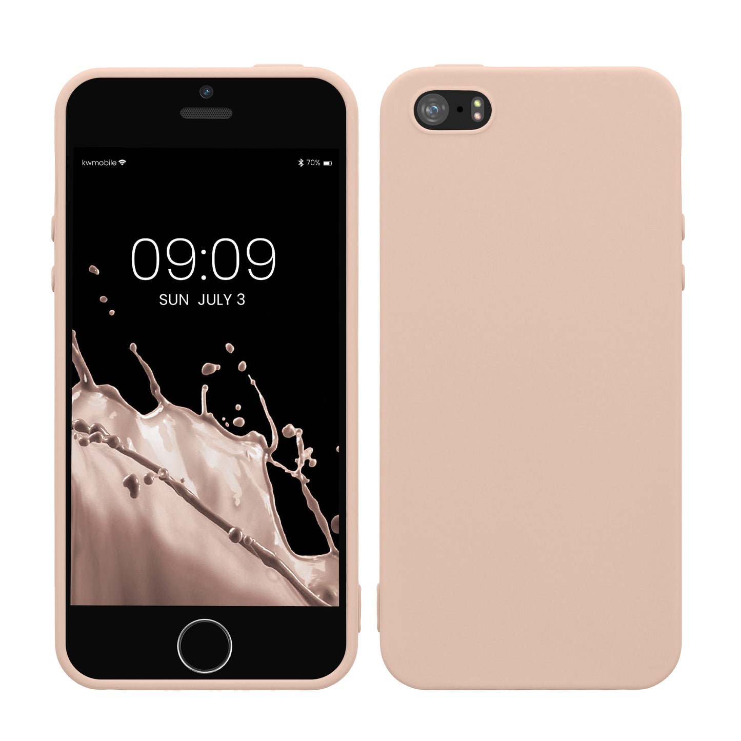 kwmobile Handyhülle für Apple iPhone SE (1.Gen 2016) / iPhone 5 / iPhone 5S Hülle - TPU Case - Kabelloses Laden - Schutzhülle Cover in Coconut Swirl Coconut Swirl  