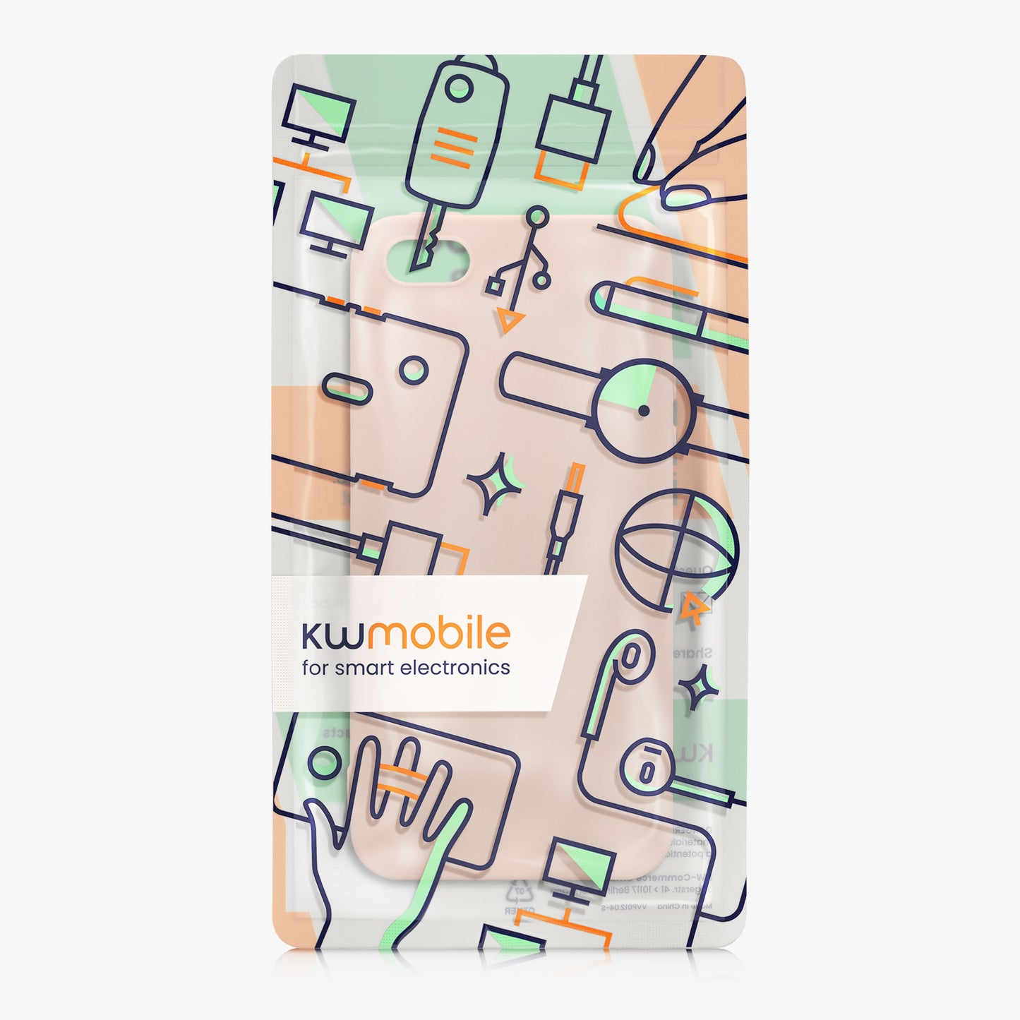 kwmobile Handyhülle für Apple iPhone SE (1.Gen 2016) / iPhone 5 / iPhone 5S Hülle - TPU Case - Kabelloses Laden - Schutzhülle Cover in Coconut Swirl Coconut Swirl  