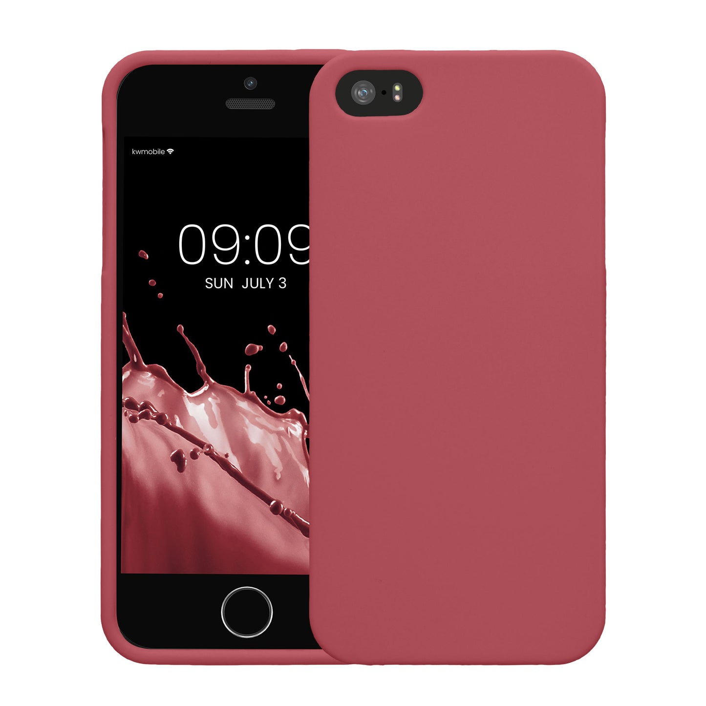 kwmobile Handyhülle für Apple iPhone SE (1.Gen 2016) / iPhone 5 / iPhone 5S Hülle - TPU Case - Kabelloses Laden - Schutzhülle Cover in Dark Rose Dark Rose  