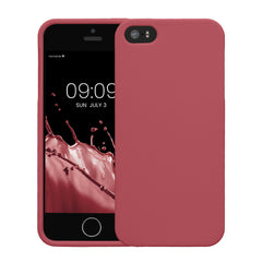 kwmobile Handyhülle für Apple iPhone SE (1.Gen 2016) / iPhone 5 / iPhone 5S Hülle - TPU Case - Kabelloses Laden - Schutzhülle Cover in Dark Rose Dark Rose  