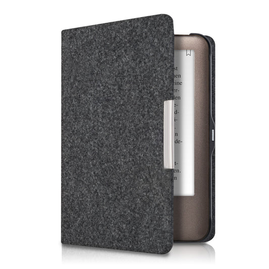 kwmobile Hülle kompatibel mit Tolino Shine (2013) - Filz Stoff eReader Schutzhülle Cover Case - Dunkelgrau Dunkelgrau  