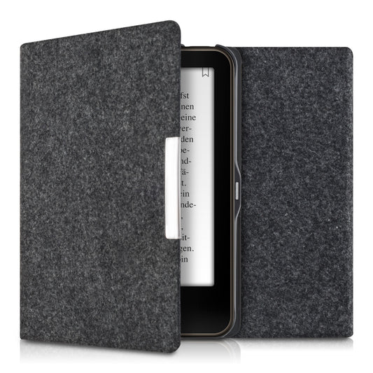 kwmobile Hülle kompatibel mit Tolino Vision 1 / 2 / 3 / 4 HD - Filz Stoff eReader Schutzhülle Cover Case - Dunkelgrau Dunkelgrau  