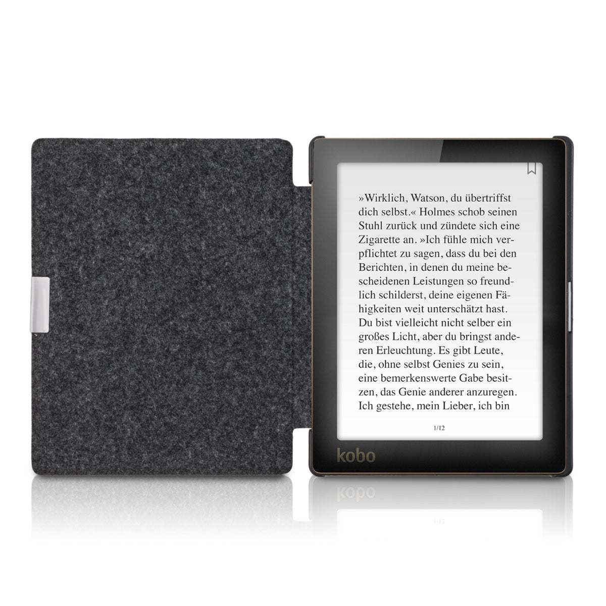 Kobo Aura Edition 1 eReader Hülle Filz Dunkelgrau
