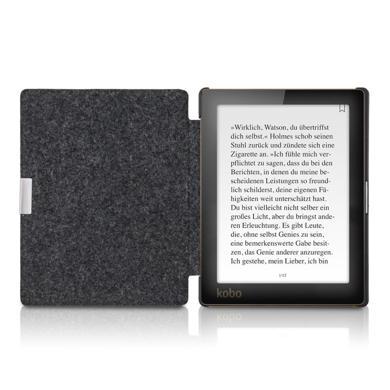 Kobo Aura Edition 1 eReader Hülle Filz Dunkelgrau