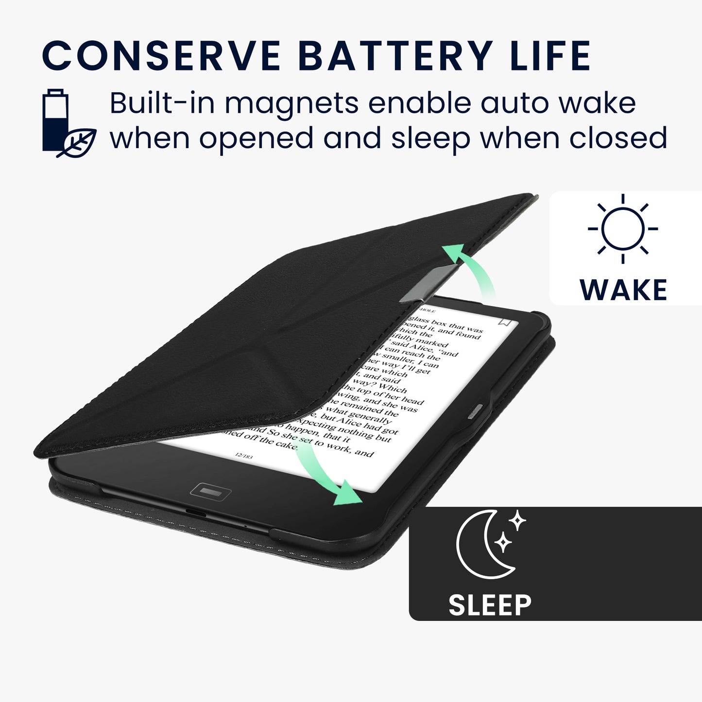 kwmobile Schutzhülle für Tolino Vision 1 / 2 / 3 / 4 HD Hülle - eReader Klapphülle mit Auto Sleep Funktion - Cover mit Ständer