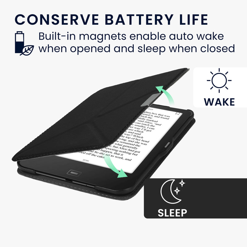 kwmobile Schutzhülle für Tolino Vision 1 / 2 / 3 / 4 HD Hülle - eReader Klapphülle mit Auto Sleep Funktion - Cover mit Ständer