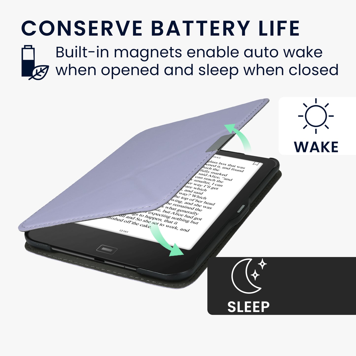 kwmobile Schutzhülle für Tolino Vision 1 / 2 / 3 / 4 HD Hülle - eReader Klapphülle mit Auto Sleep Funktion - Cover mit Ständer