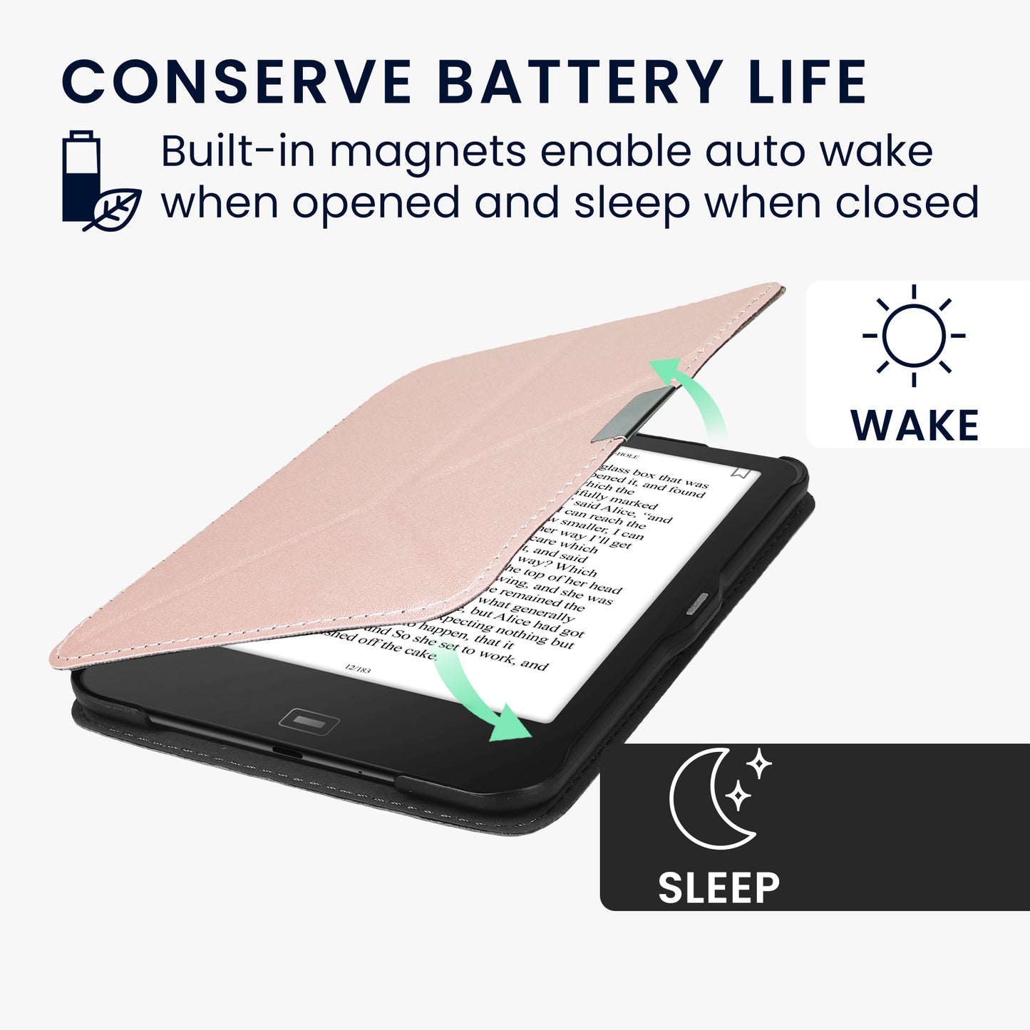 kwmobile Schutzhülle für Tolino Vision 1 / 2 / 3 / 4 HD Hülle - eReader Klapphülle mit Auto Sleep Funktion - Cover mit Ständer