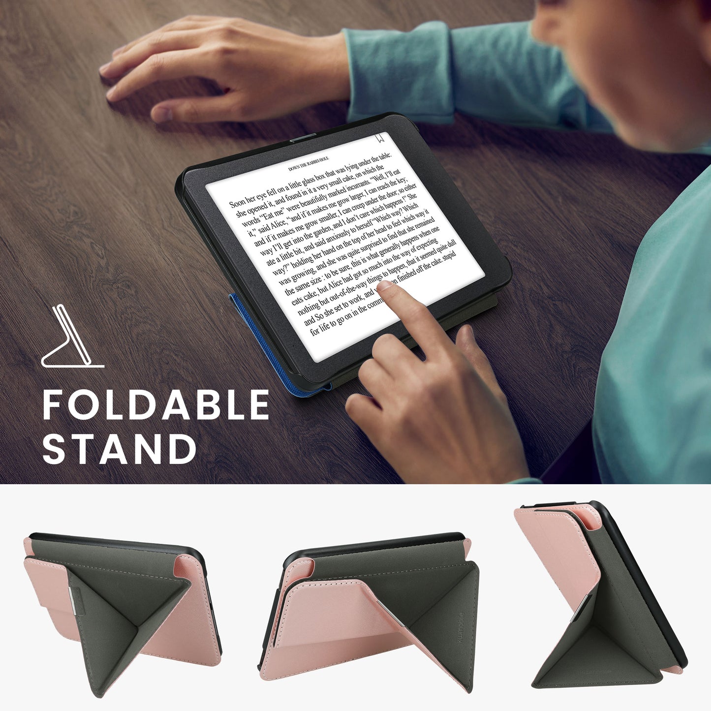 kwmobile Schutzhülle für Tolino Vision 1 / 2 / 3 / 4 HD Hülle - eReader Klapphülle mit Auto Sleep Funktion - Cover mit Ständer