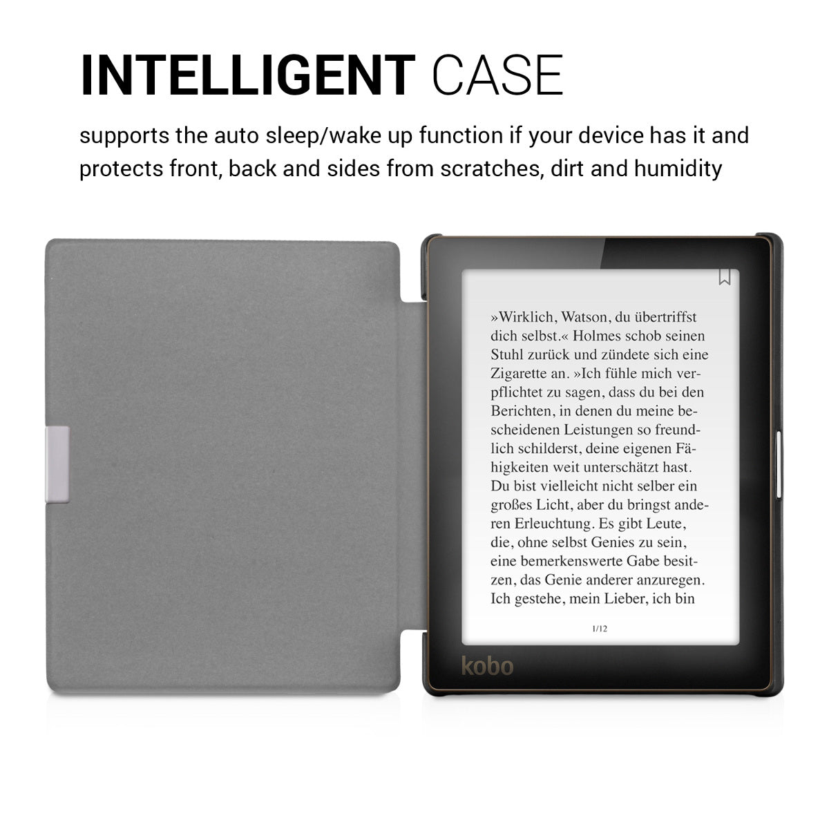 Kobo Aura Edition 1 mit Auto-Sleep eReader Flip Case Schlafende Eule