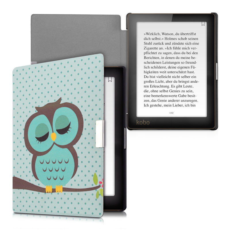 Kobo Aura Edition 1 mit Auto-Sleep eReader Flip Case Schlafende Eule