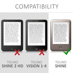 Tolino Shine (2013) eReader Hülle Canvas Grau Schwarz
