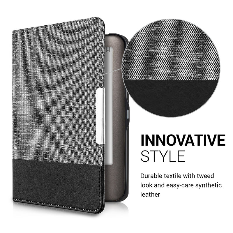 Tolino Shine (2013) eReader Hülle Canvas Grau Schwarz