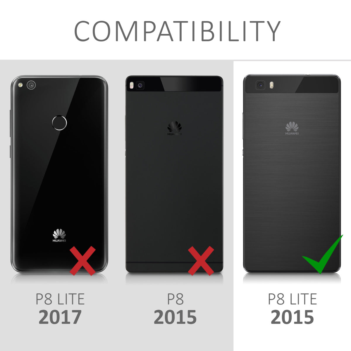 Kunstleder Hülle kompatibel mit Huawei P8 Lite (2015)