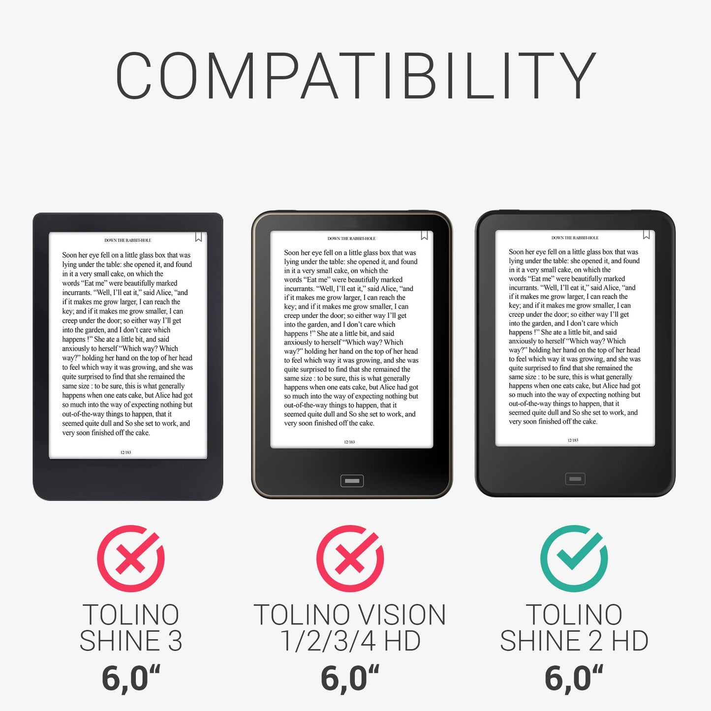 Tolino Shine 2 HD eReader Hülle Stoff