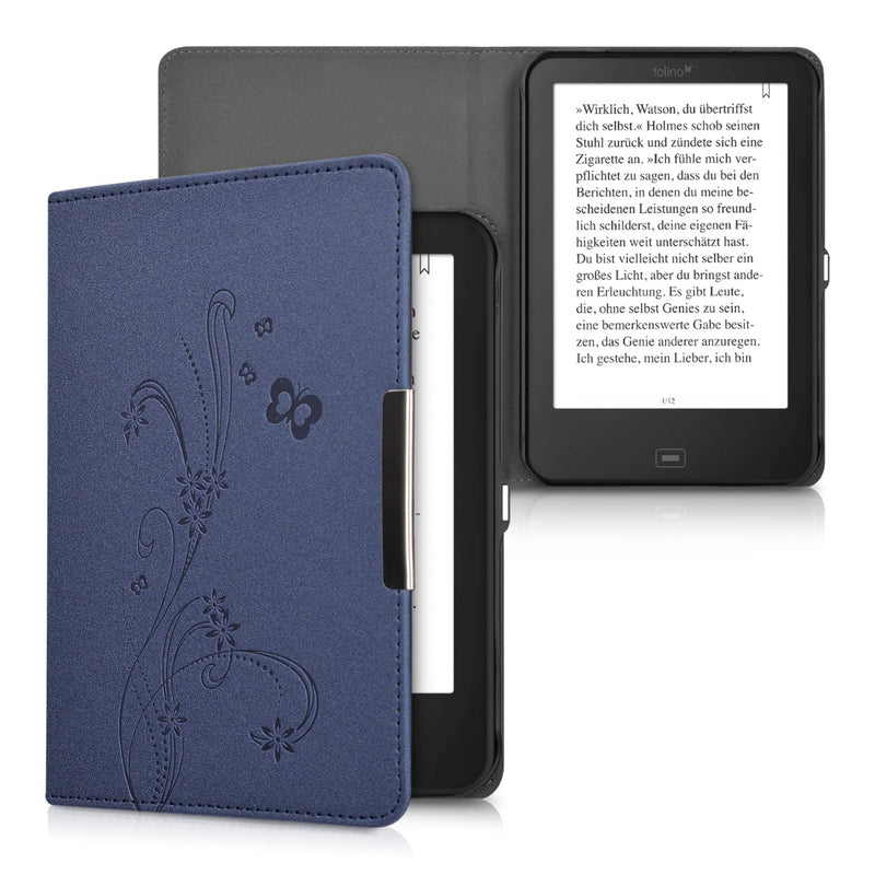 kwmobile Schutzhülle für Tolino Shine 2 HD Hülle - eReader Flip Case mit Auto Sleep Funktion