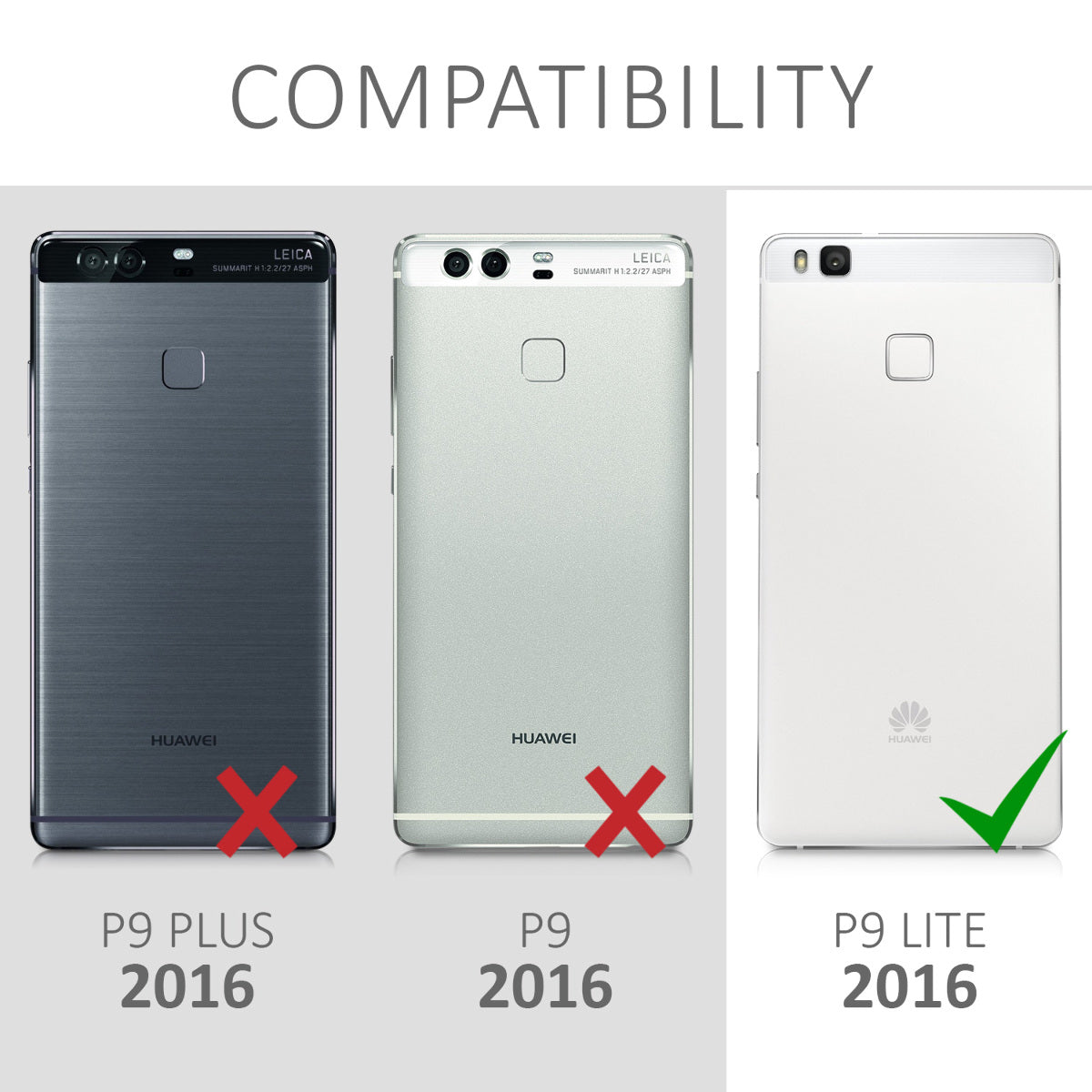 Kunstleder Hülle für Huawei P9 Lite Schwarz