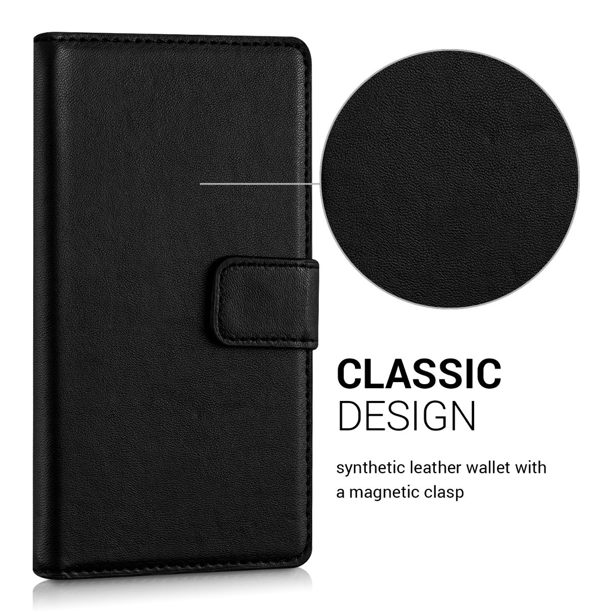 Kunstleder Hülle für Huawei P9 Lite Schwarz