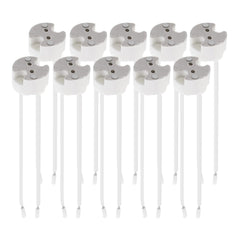 kwmobile 10x GU5.3 Fassung mit 12V Kabel - MR16 Bauform - 0,5mm² Kabeldurchmesser - Keramik Sockel Lampen Fassung - GU 5.3 Fassungen Set Halogen und LED Leuchtmittel Weiß  