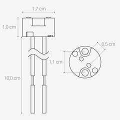 kwmobile GU5.3 Fassung mit 12V Kabel - MR16 Bauform - 0,5mm² Kabeldurchmesser - Sockel Lampen Fassung - Fassungen Set