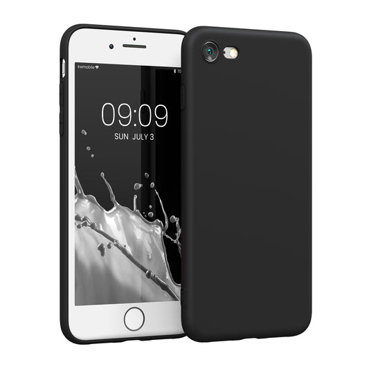 kwmobile Handyhülle für Apple iPhone SE (2022) / SE (2020) / 8 / 7 Hülle - weiches Handy Silikon Case - Schutzhülle Cover - Schwarz matt Schwarz matt  