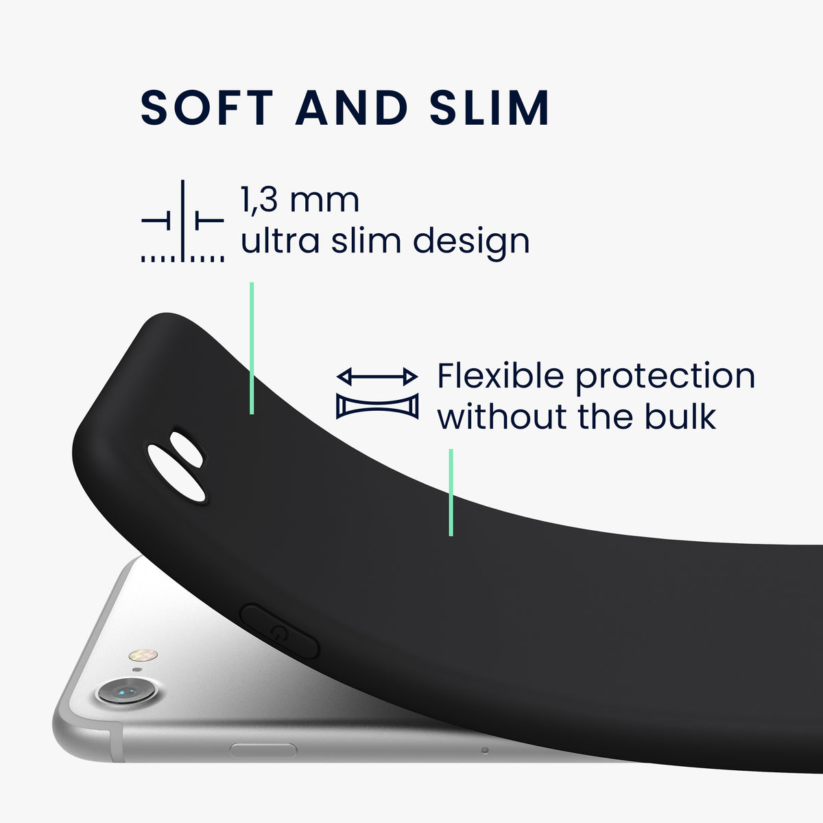 kwmobile Handyhülle für Apple iPhone SE (2022) / SE (2020) / 8 / 7 Hülle - weiches Handy Silikon Case - Schutzhülle Cover