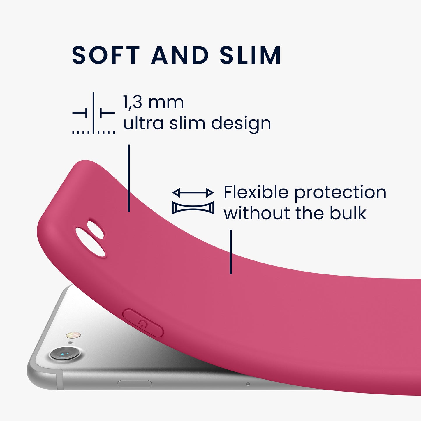 kwmobile Handyhülle für Apple iPhone SE (2022) / SE (2020) / 8 / 7 Hülle - weiches Handy Silikon Case - Schutzhülle Cover