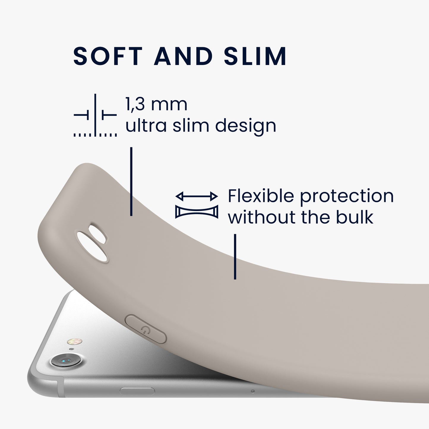 kwmobile Handyhülle für Apple iPhone SE (2022) / SE (2020) / 8 / 7 Hülle - weiches Handy Silikon Case - Schutzhülle Cover