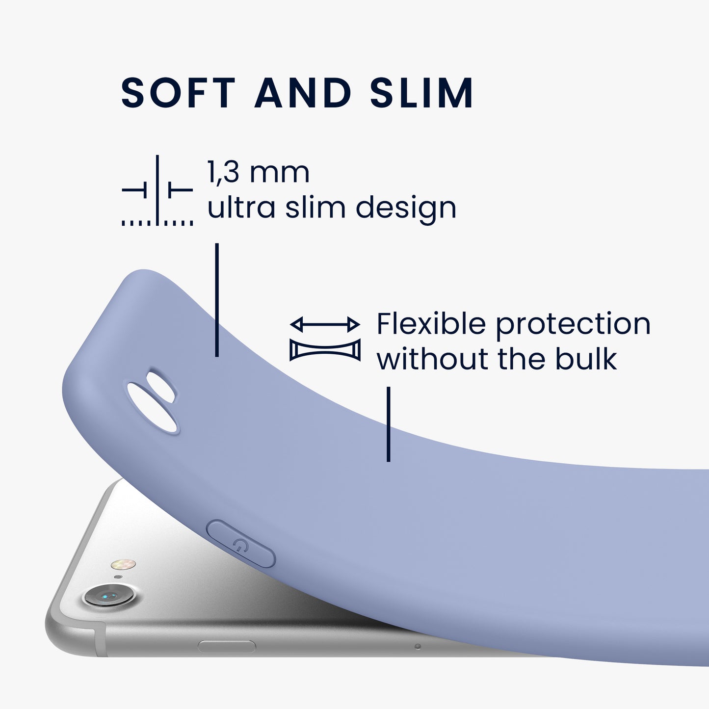kwmobile Handyhülle für Apple iPhone SE (2022) / SE (2020) / 8 / 7 Hülle - weiches Handy Silikon Case - Schutzhülle Cover