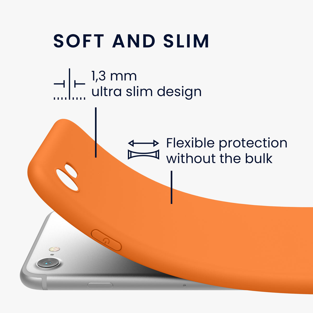 kwmobile Handyhülle für Apple iPhone SE (2022) / SE (2020) / 8 / 7 Hülle - weiches Handy Silikon Case - Schutzhülle Cover