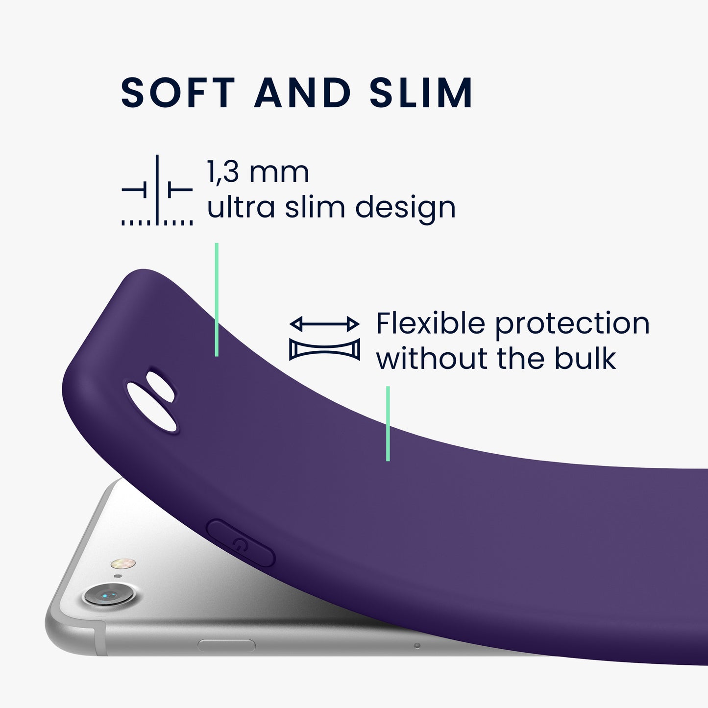 kwmobile Handyhülle für Apple iPhone SE (2022) / SE (2020) / 8 / 7 Hülle - weiches Handy Silikon Case - Schutzhülle Cover