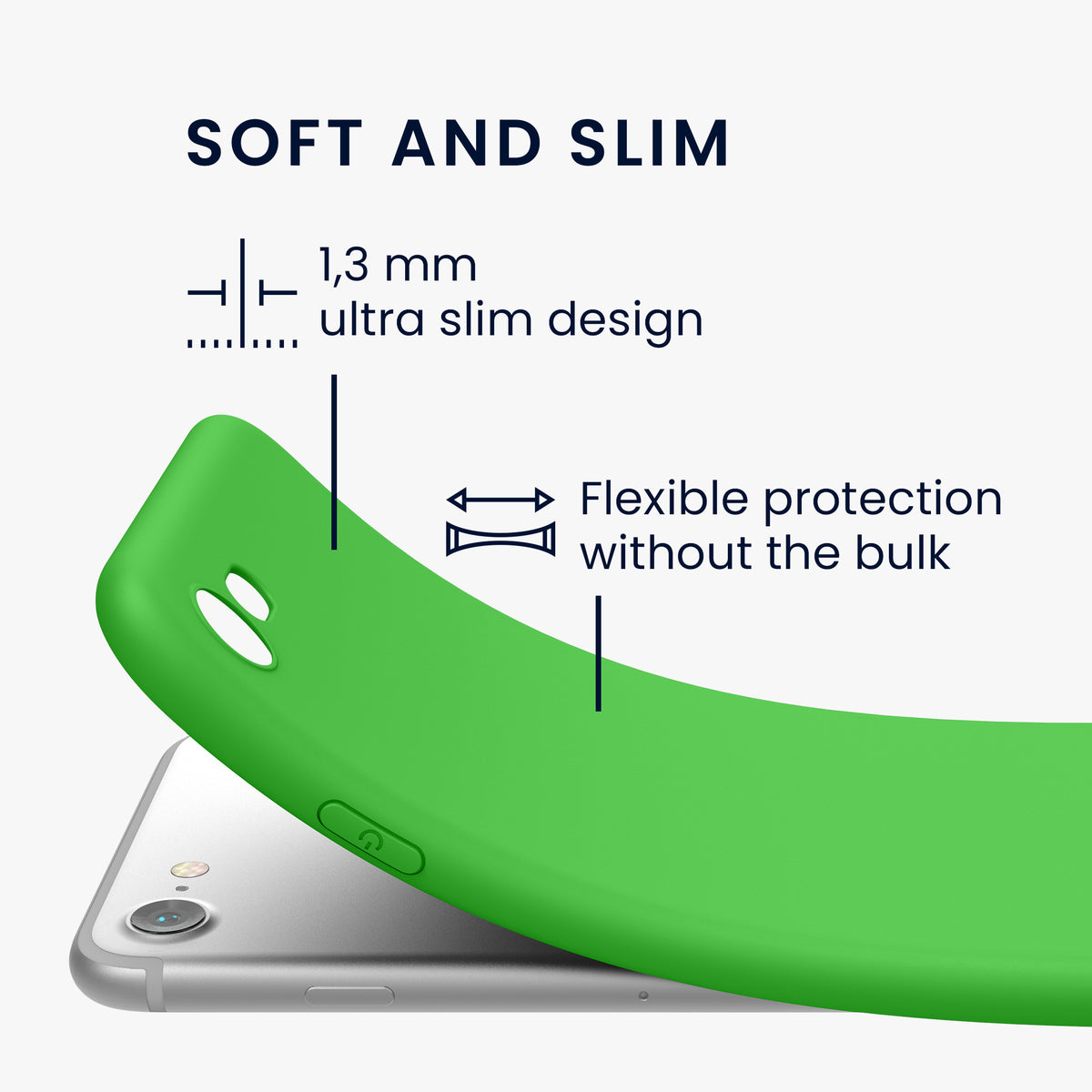 kwmobile Handyhülle für Apple iPhone SE (2022) / SE (2020) / 8 / 7 Hülle - weiches Handy Silikon Case - Schutzhülle Cover