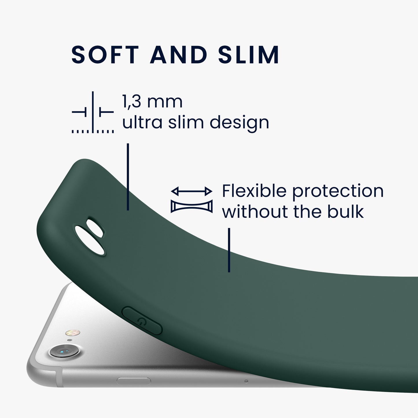 kwmobile Handyhülle für Apple iPhone SE (2022) / SE (2020) / 8 / 7 Hülle - weiches Handy Silikon Case - Schutzhülle Cover
