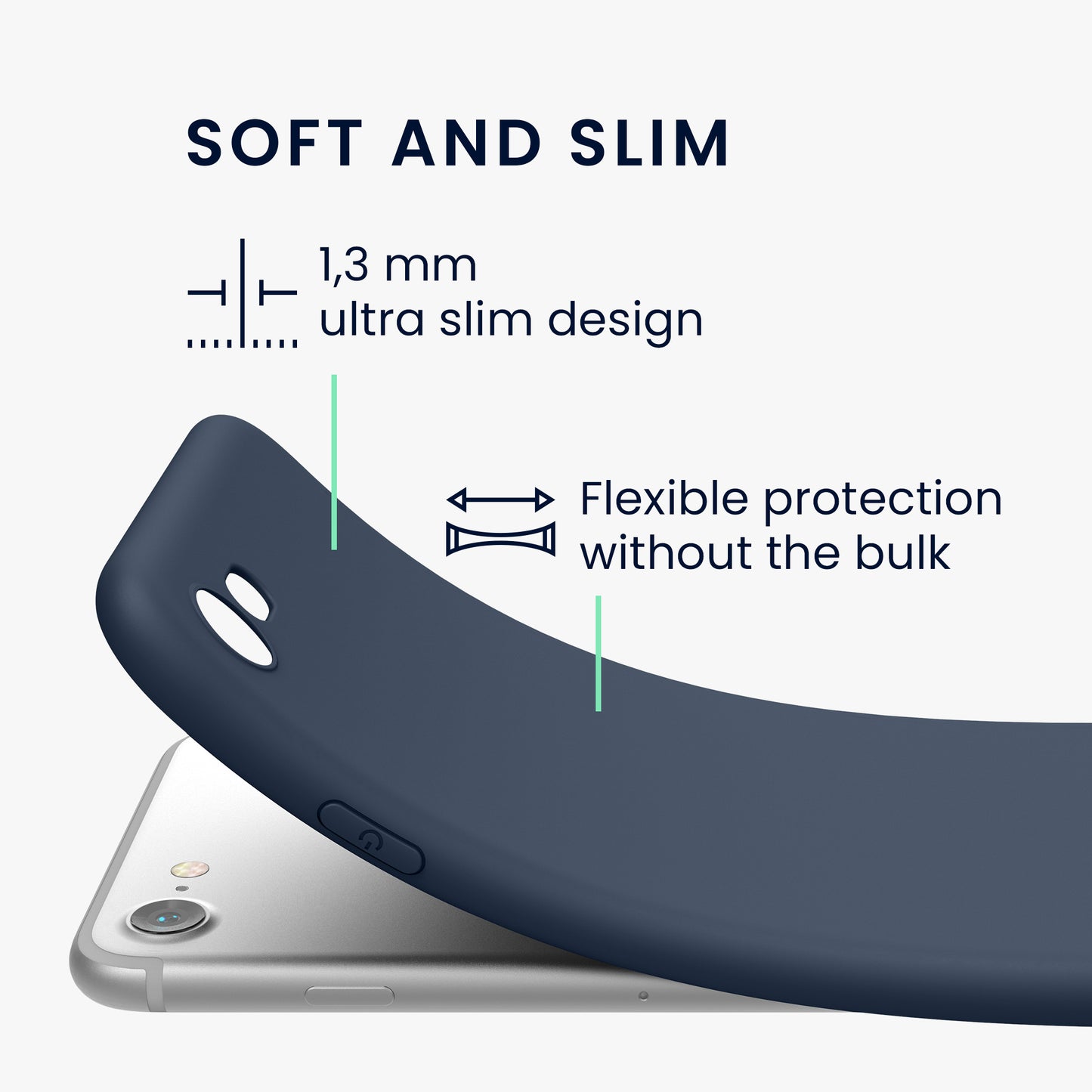 kwmobile Handyhülle für Apple iPhone SE (2022) / SE (2020) / 8 / 7 Hülle - weiches Handy Silikon Case - Schutzhülle Cover