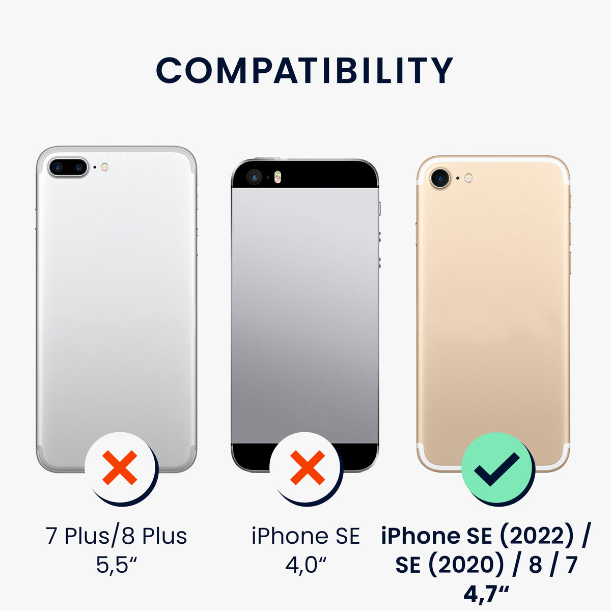 kwmobile Handyhülle für Apple iPhone SE (2022) / SE (2020) / 8 / 7 Hülle - weiches Handy Silikon Case - Schutzhülle Cover