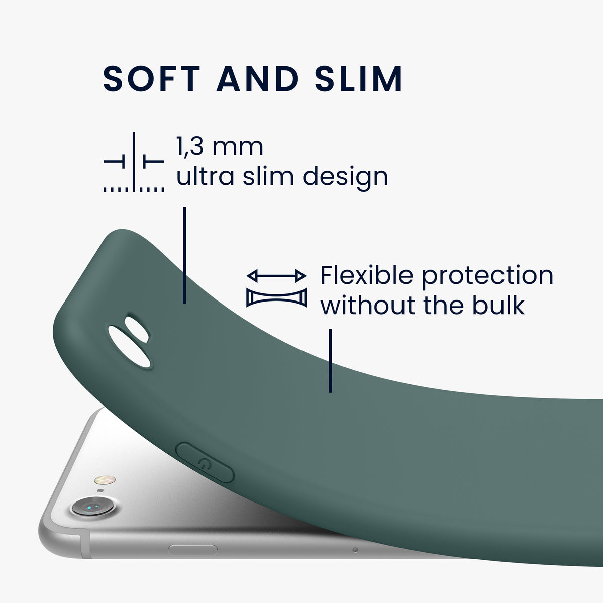 kwmobile Handyhülle für Apple iPhone SE (2022) / SE (2020) / 8 / 7 Hülle - weiches Handy Silikon Case - Schutzhülle Cover