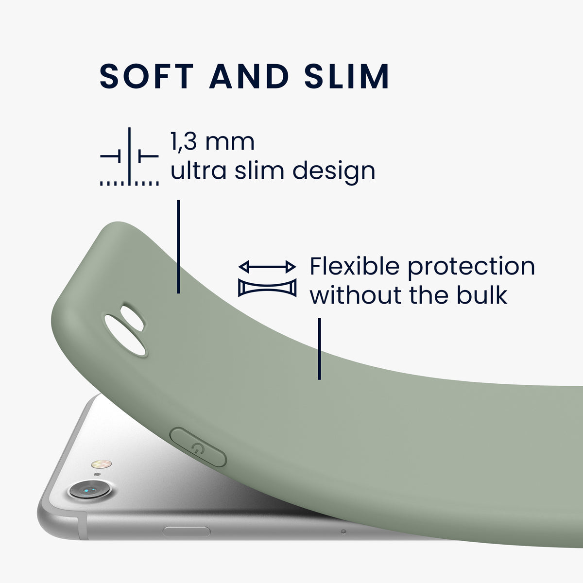 kwmobile Handyhülle für Apple iPhone SE (2022) / SE (2020) / 8 / 7 Hülle - weiches Handy Silikon Case - Schutzhülle Cover