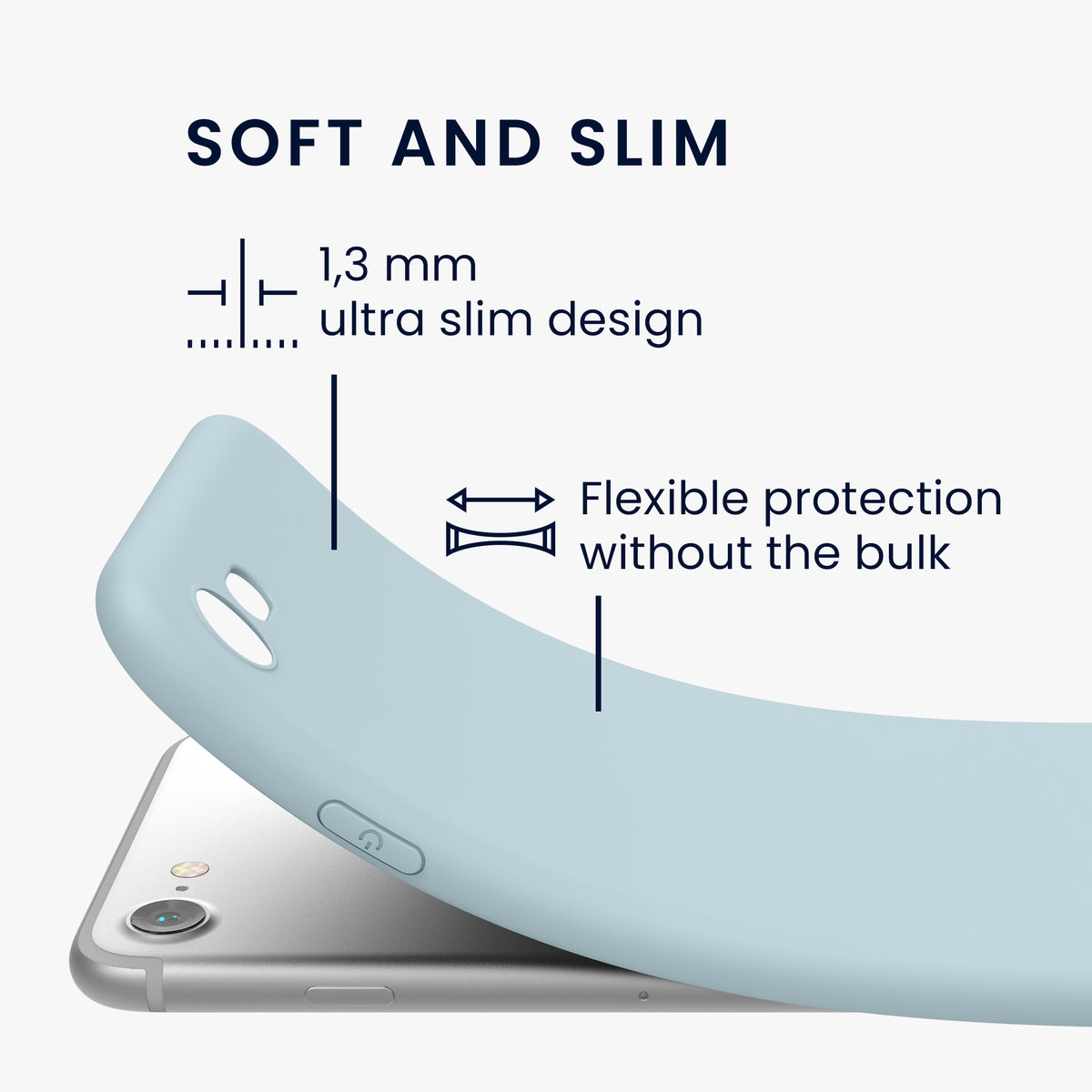 kwmobile Handyhülle für Apple iPhone SE (2022) / SE (2020) / 8 / 7 Hülle - weiches Handy Silikon Case - Schutzhülle Cover