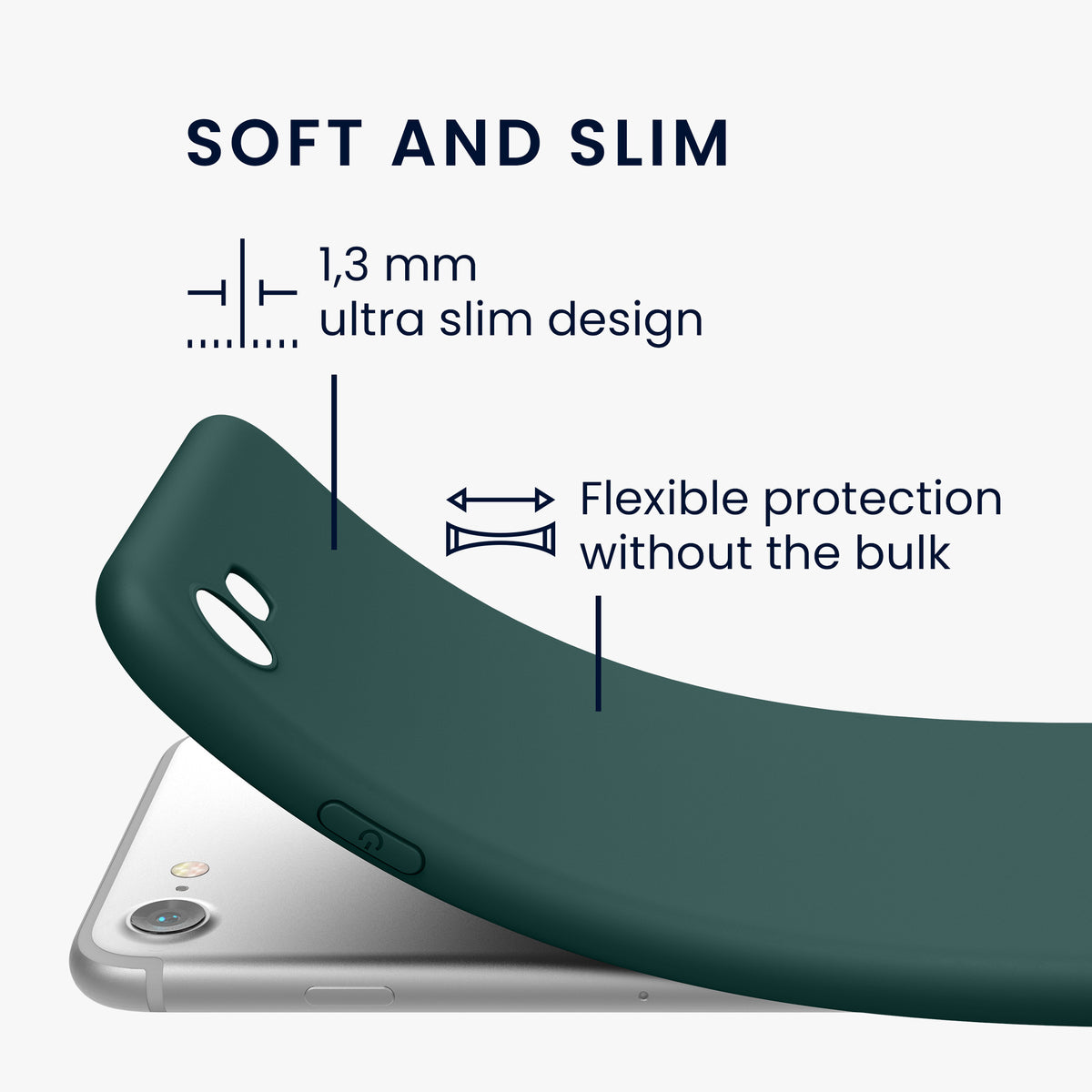 kwmobile Handyhülle für Apple iPhone SE (2022) / SE (2020) / 8 / 7 Hülle - weiches Handy Silikon Case - Schutzhülle Cover