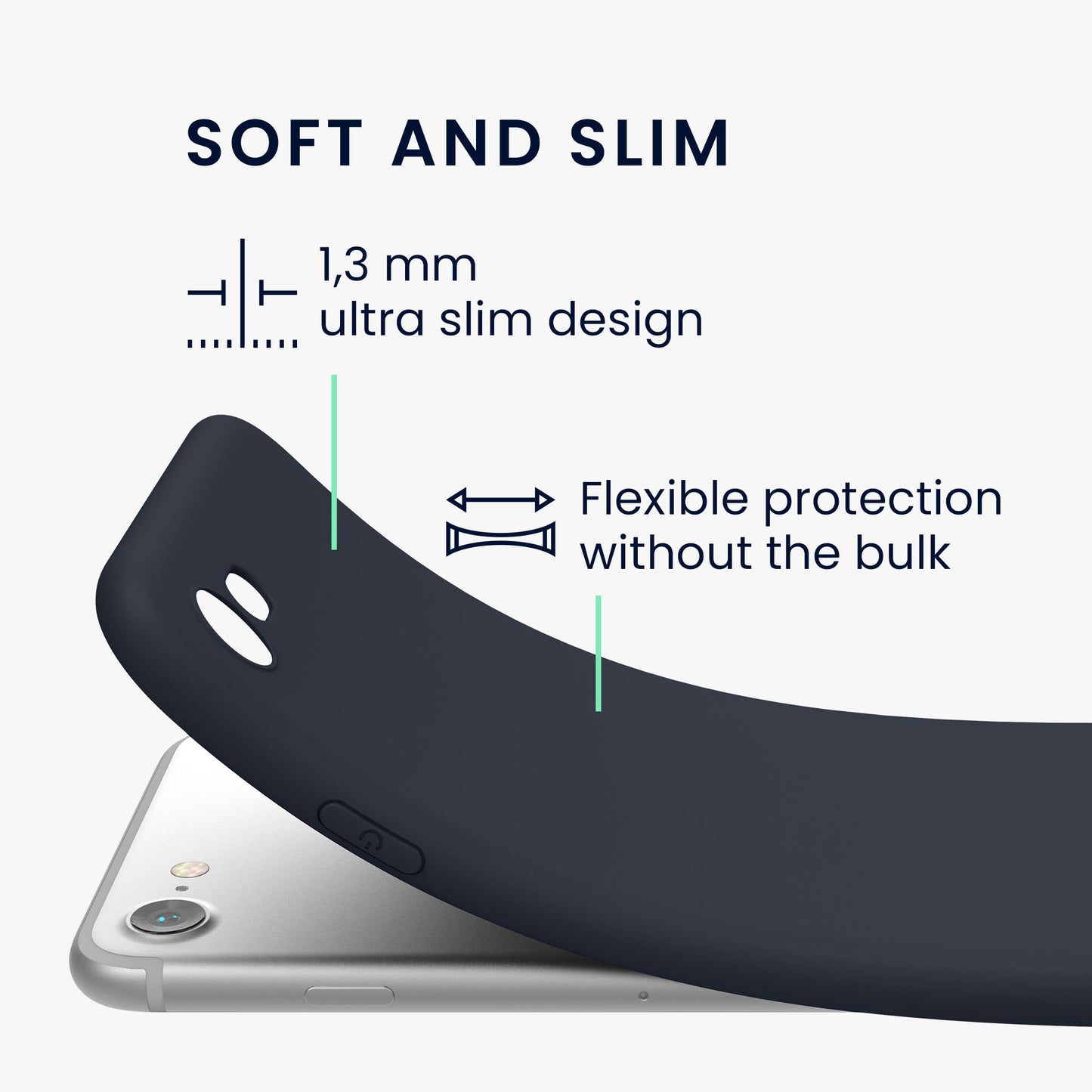 kwmobile Handyhülle für Apple iPhone SE (2022) / SE (2020) / 8 / 7 Hülle - weiches Handy Silikon Case - Schutzhülle Cover