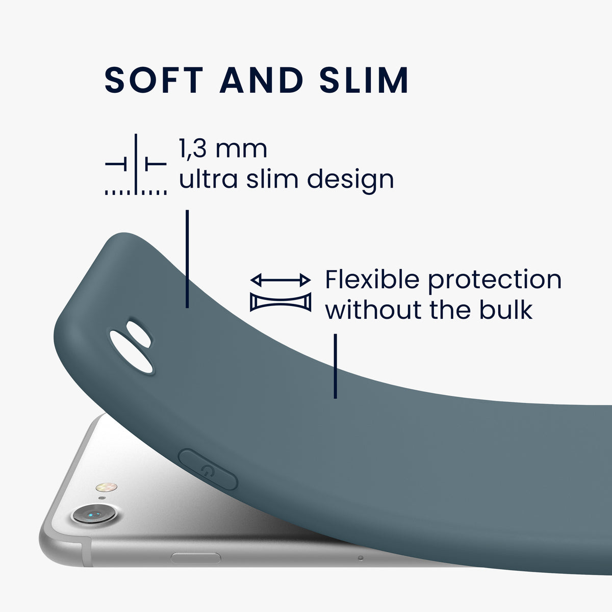 kwmobile Handyhülle für Apple iPhone SE (2022) / SE (2020) / 8 / 7 Hülle - weiches Handy Silikon Case - Schutzhülle Cover