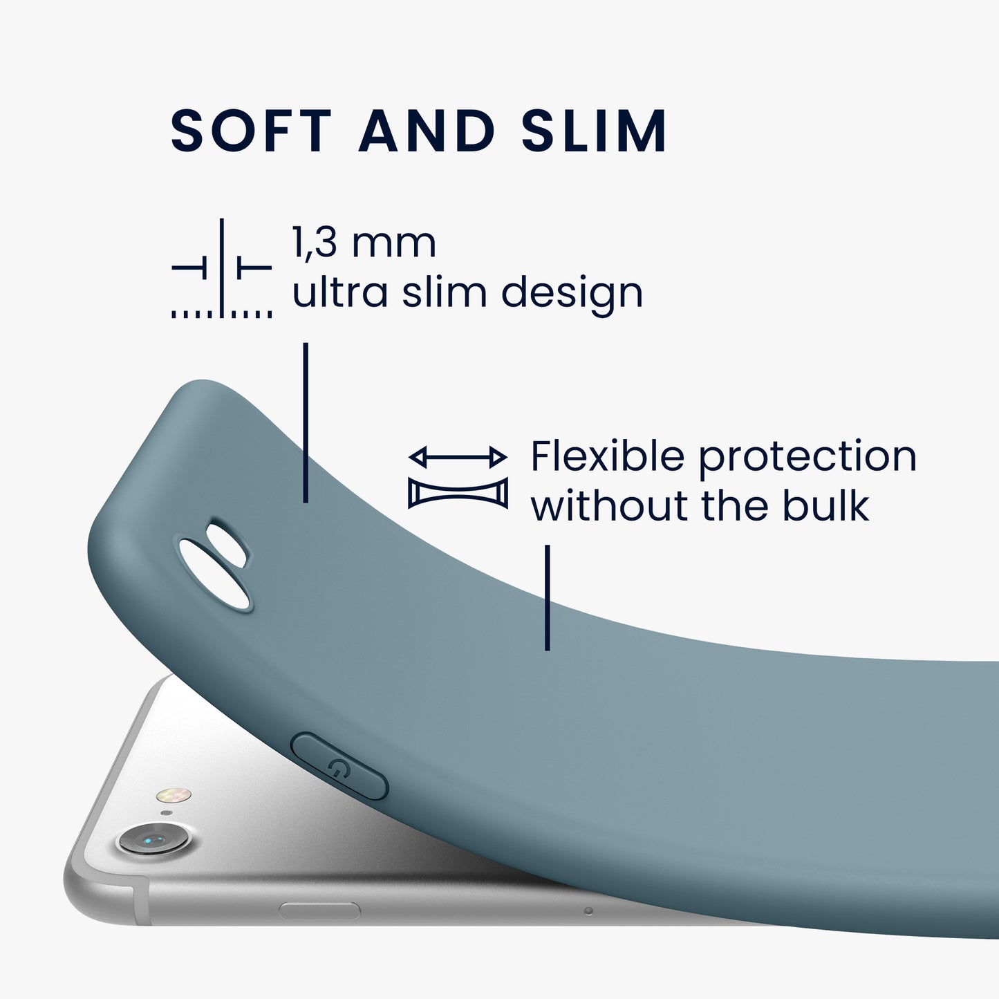 kwmobile Handyhülle für Apple iPhone SE (2022) / SE (2020) / 8 / 7 Hülle - weiches Handy Silikon Case - Schutzhülle Cover