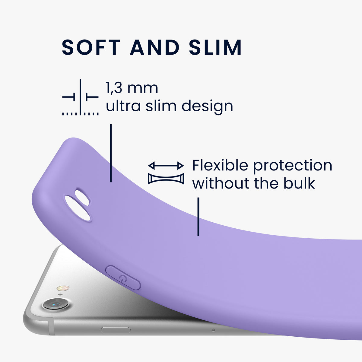 kwmobile Handyhülle für Apple iPhone SE (2022) / SE (2020) / 8 / 7 Hülle - weiches Handy Silikon Case - Schutzhülle Cover