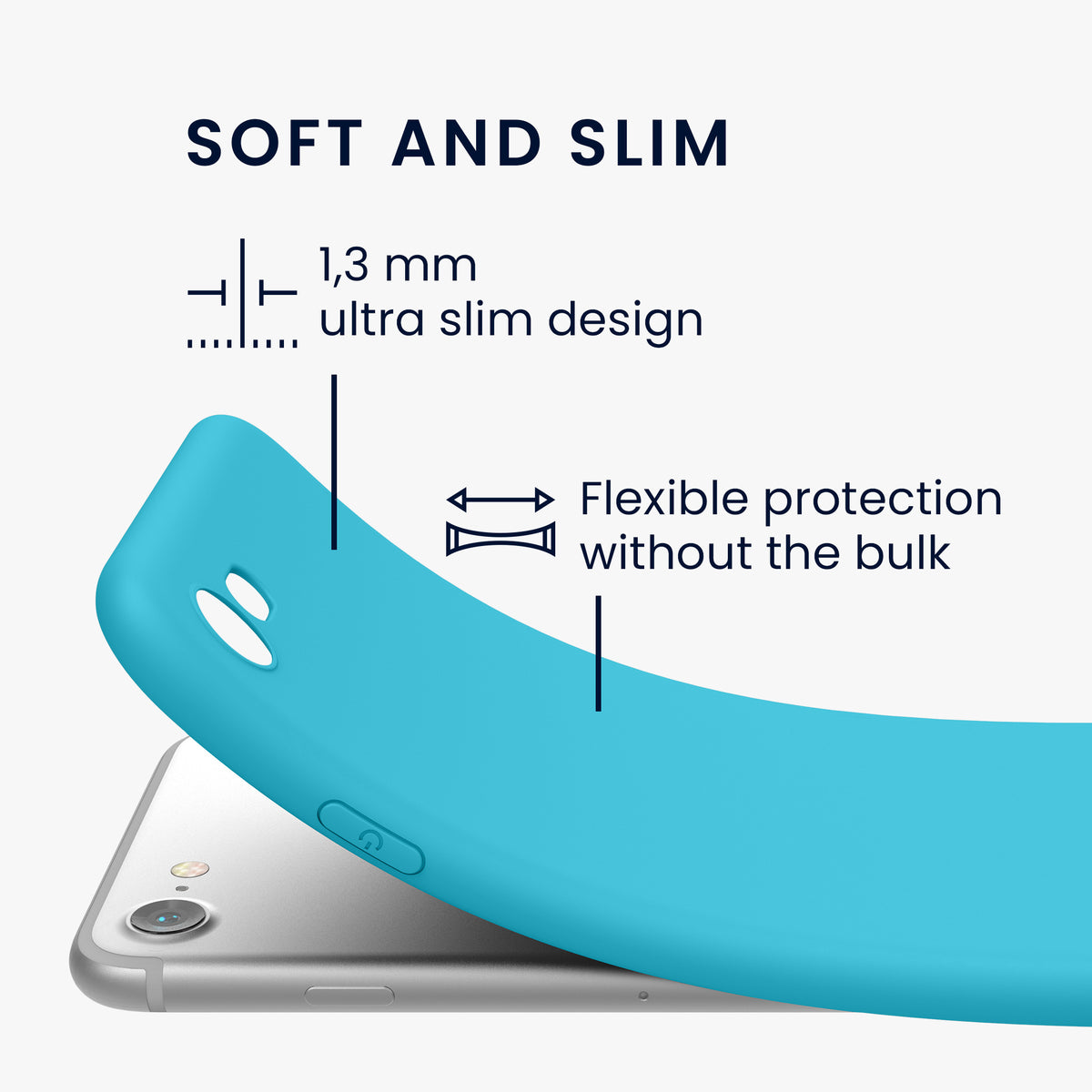 kwmobile Handyhülle für Apple iPhone SE (2022) / SE (2020) / 8 / 7 Hülle - weiches Handy Silikon Case - Schutzhülle Cover